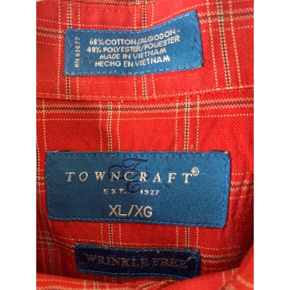 Lot Of 2 VTG Towncraft Button-Down Short Sleeve Shirts XL Cotton Blend 8850 EUC - Picture 5 of 10